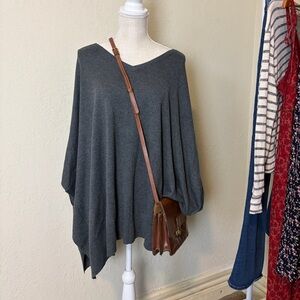 Soma NWT Gray Luxe Natural Lagenlook Classic Soft Stretch Minimalist Chic Poncho